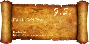 Fabi Sára névjegykártya
